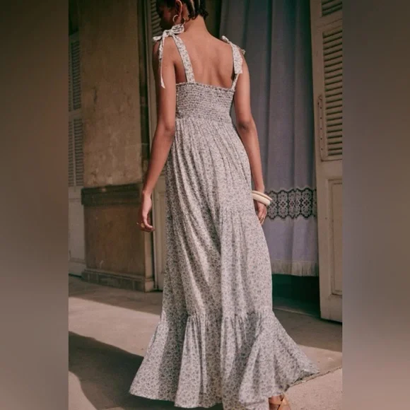 Sézane Phily Maxi Dress in Blue Floral Print FR 38 / US 6 - Picture 8 of 15